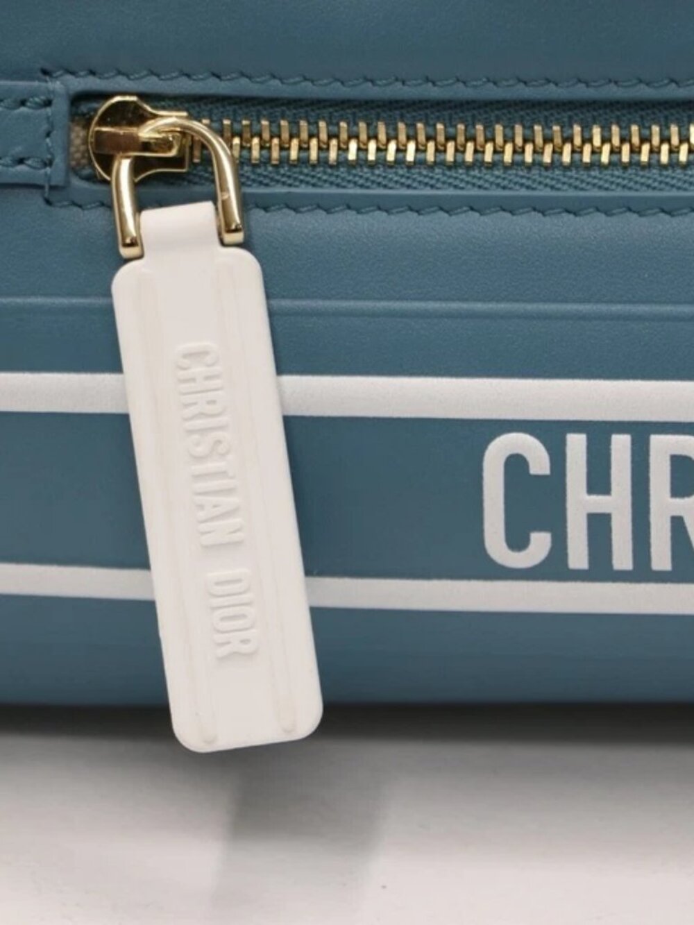 Christian Dior Calfskin Small Dior Vibe Bowling Bag - Turquoise - Picture 2 of 14